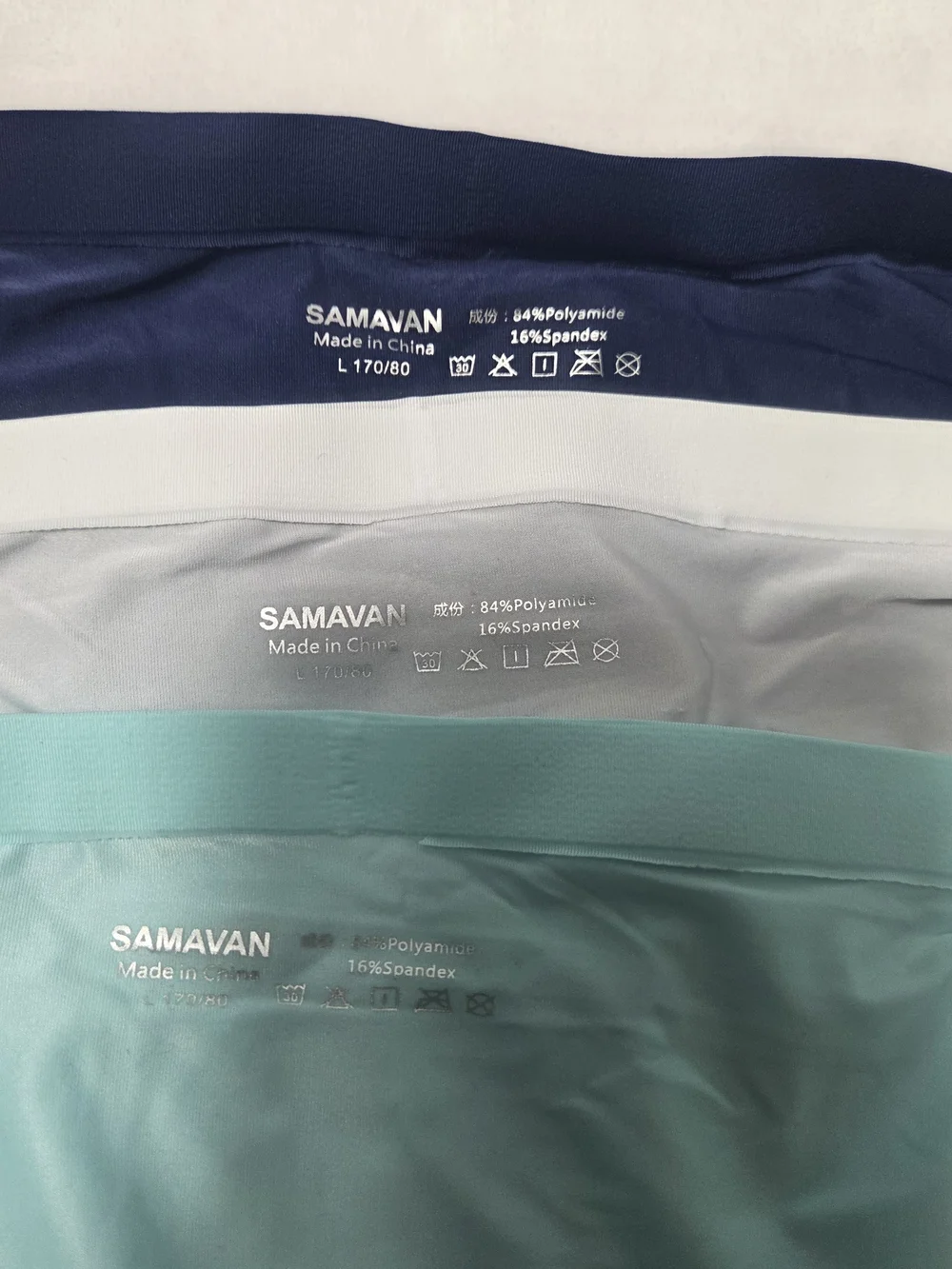 SAMAVAN Men's Boxer Briefs 3-Pack Size L Solid Polyamide/Spandex